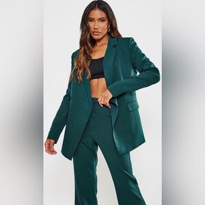 Elegant Green Women's Blazer, Vest, and Pants